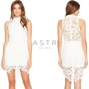 ASTR the Label Samantha Dress Lace Mini Dress - White - Size S
